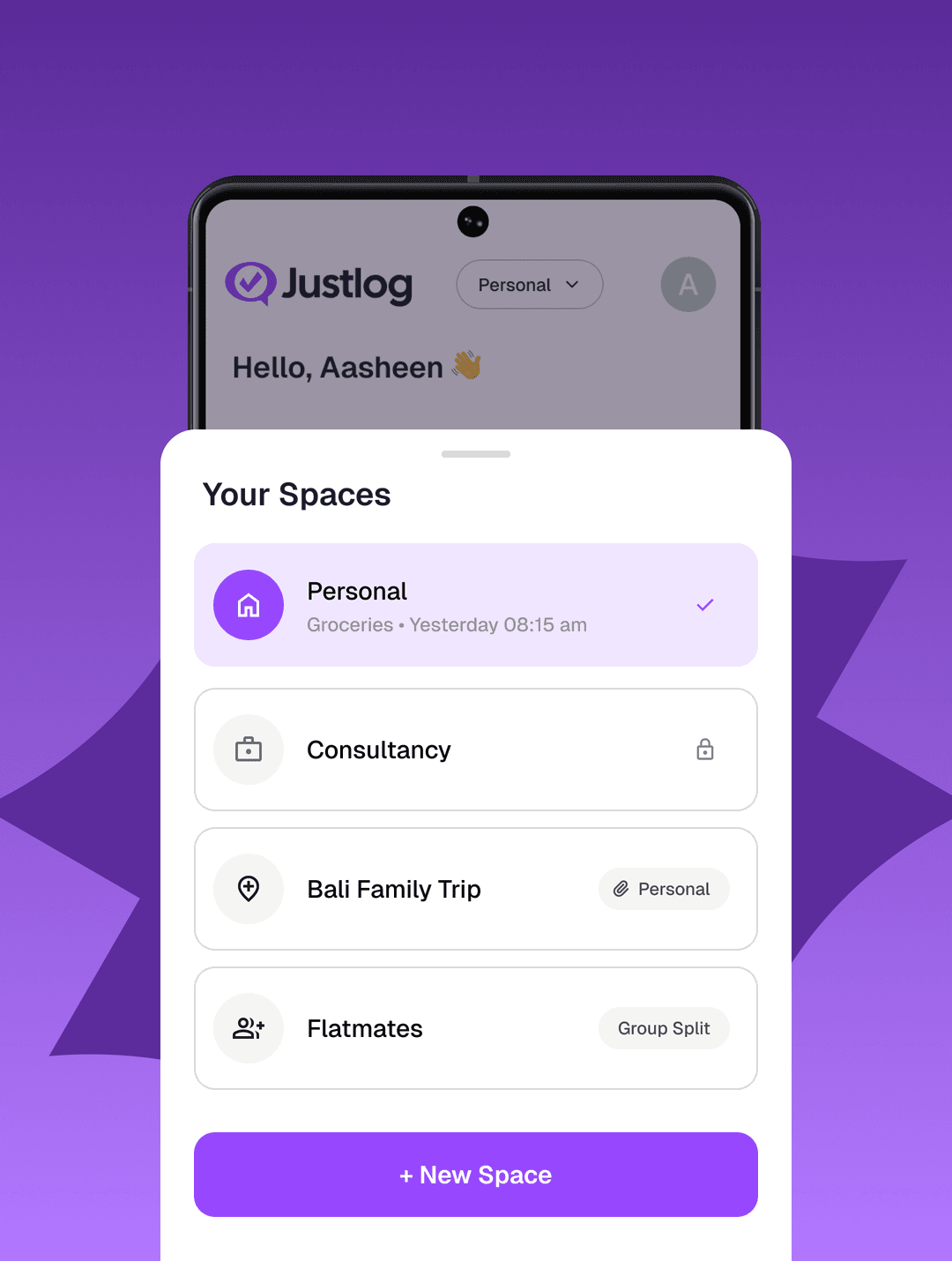 Justlog Multiple Spaces